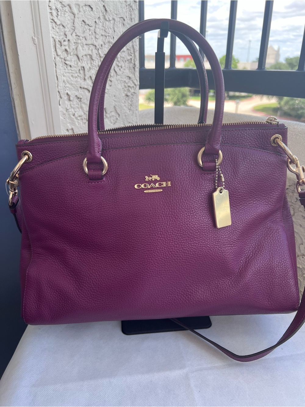 COACH Pebbled Leather MIA Satchel